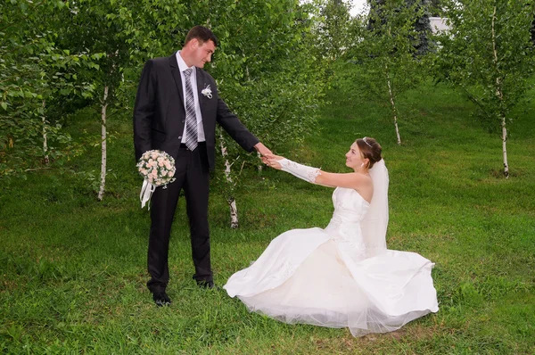 Romantic wedding couple — Stock Photo, Image