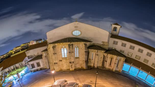 Cattedrale di Odivelas, Portogallo. Bella vista notturna. Distretto di Lisbona. — Video Stock