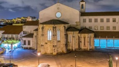 Portekiz, Odivelas katedrali. Güzel gece manzarası. Lizbon Bölgesi.