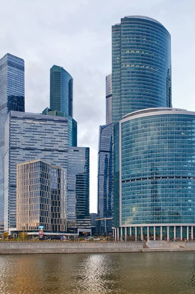 Moscou Rússia Paisagem Urbana Pôr Sol Timelapse Centro Negócios Distrito — Fotografia de Stock