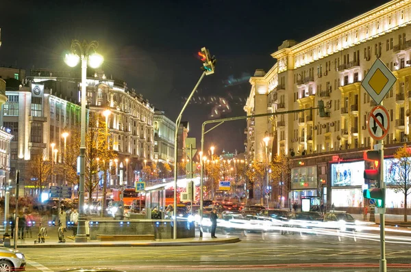 Centro Capital Rússia Moscou Velhas Casas Reais Pré Revolucionárias Luzes — Fotografia de Stock