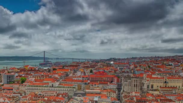 Lisszabon Portugália fővárosa. A kontinentális Európa legnyugatibb fővárosa.. — Stock videók