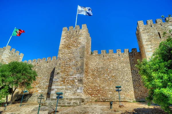 Zamku sao jorge w Lizbonie, Portugalia — Zdjęcie stockowe