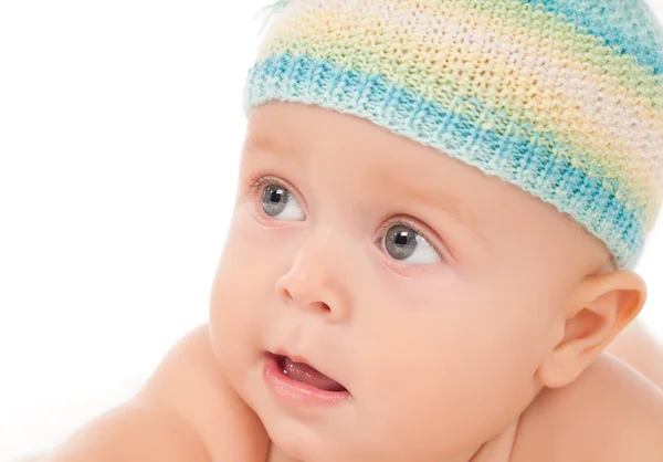 Portrait of baby on a white background — Stock Photo, Image