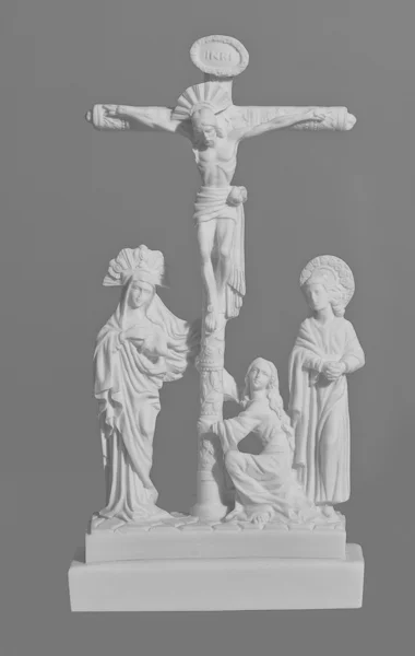 Scena crucificării religioase sculpturale — Fotografie, imagine de stoc