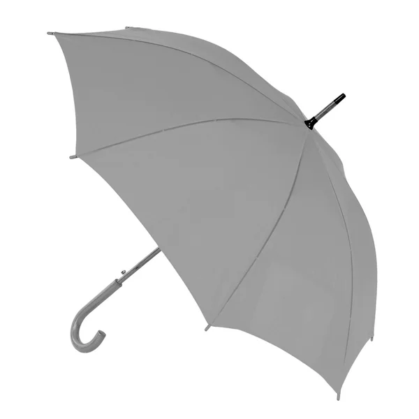 Šedý deštník na bílém pozadí — Stock fotografie