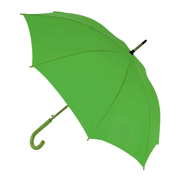 Dunkelgrüner Regenschirm auf weißem Hintergrund — Stockfoto
