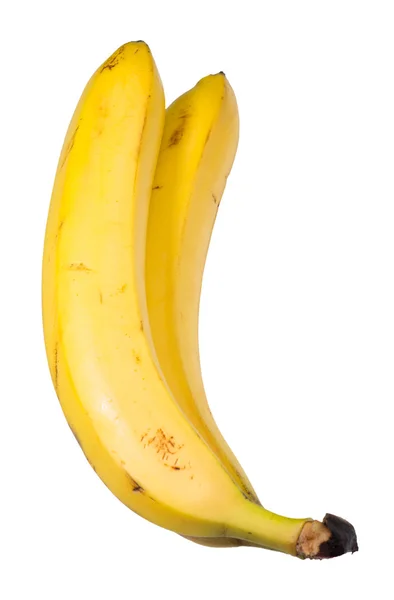 Duas bananas em um fundo branco — Fotografia de Stock