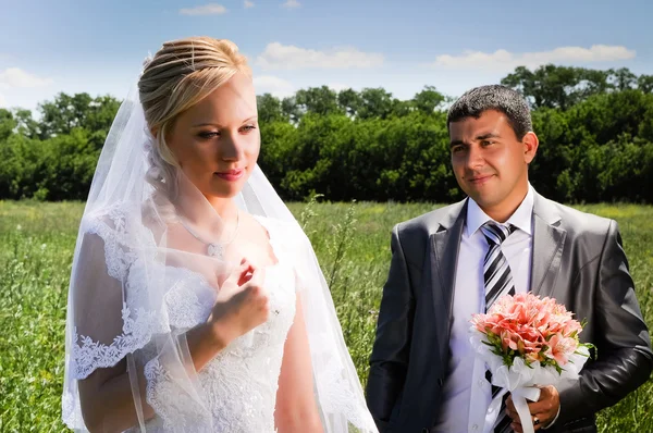 Pareja de boda romántica — Foto de Stock