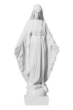 saint Mary beyaz taş heykel