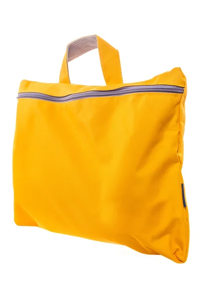 Sac jaune sur fond blanc — Photo