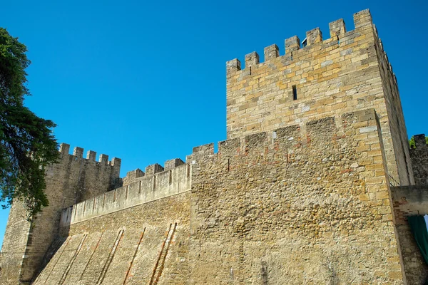 Zamku sao jorge w Lizbonie, Portugalia — Zdjęcie stockowe