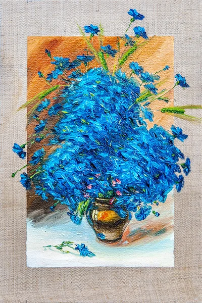 Flores, pintura al óleo sobre lienzo — Foto de Stock