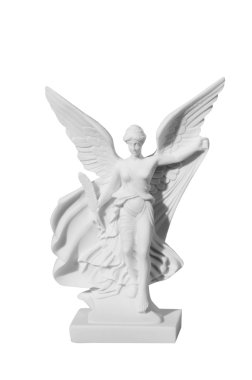 Beautiful young woman angel statue clipart