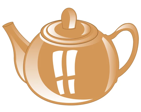 Gray teapot from porcelain — Stock Vector