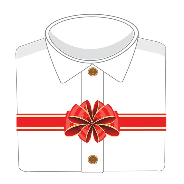 Chemise blanche en cadeau — Image vectorielle