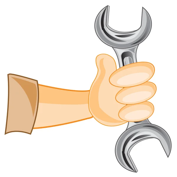 Wrench in hand — Stock Vector