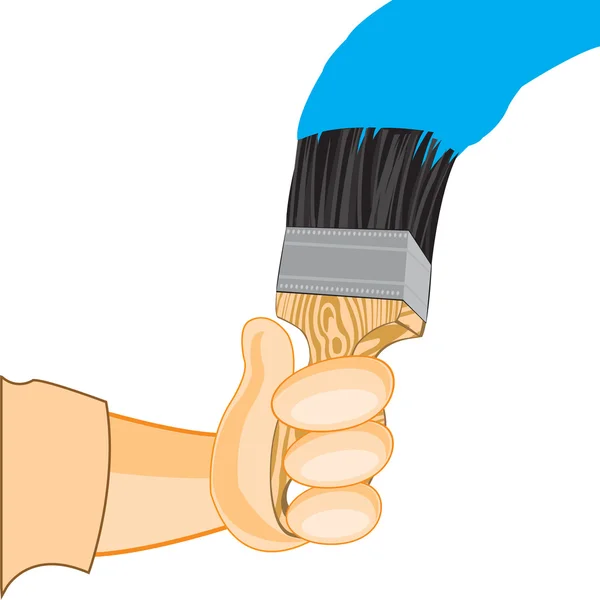 Mano a mano y pintura — Vector de stock