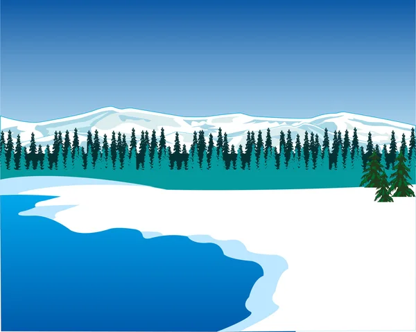Seeshore en hiver — Image vectorielle