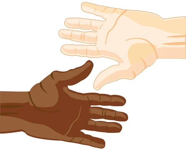 Hand european and african — Stock Vector