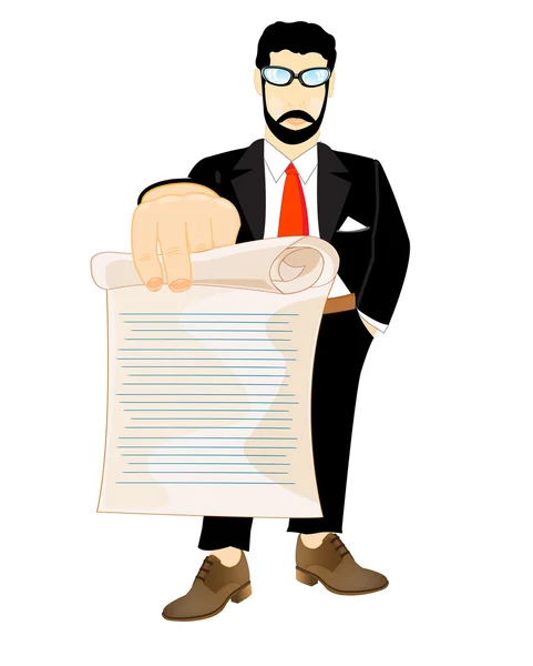 Man with order in hand — Stock Vector