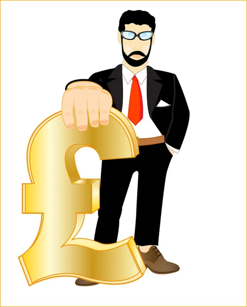 Persons with sign pound sterling — Stock Vector