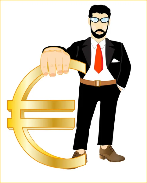 Osoby s znak euro — Stockový vektor