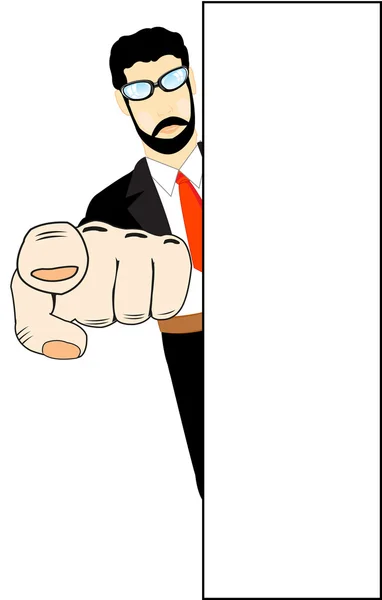 Man shows finger — Stock Vector