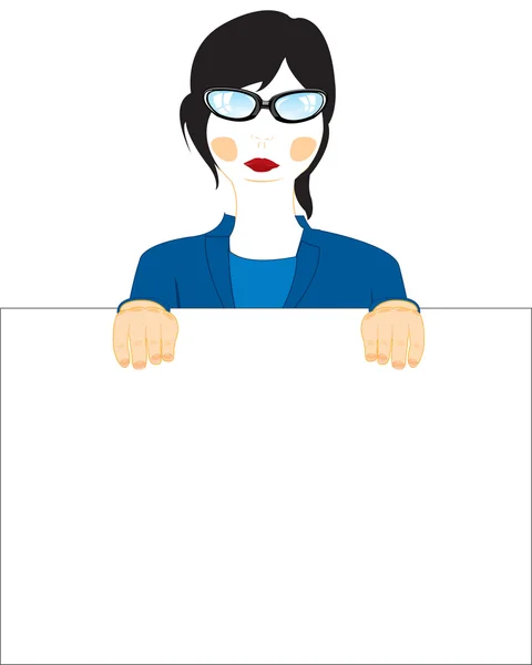 Girl and poster — Stock Vector