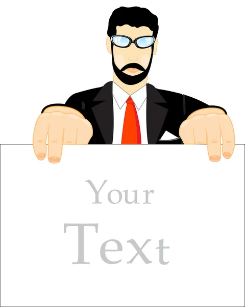 Man with poster — Stock Vector