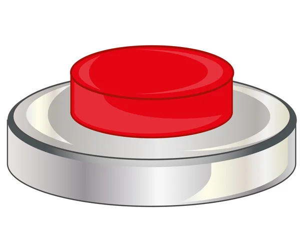 Bouton rouge sur blanc — Image vectorielle