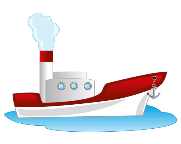 Caricature du bateau à vapeur — Image vectorielle