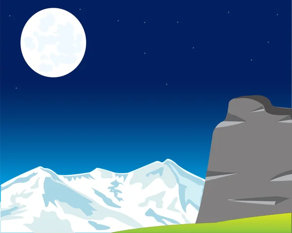 Paysage lunaire en montagne — Image vectorielle