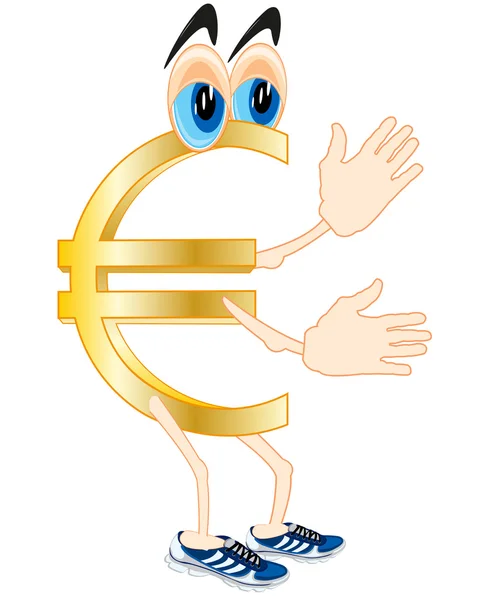 Desenhos animados do sinal euro — Vetor de Stock