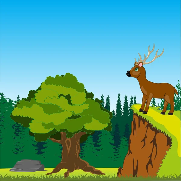 Cervo in legno — Vettoriale Stock