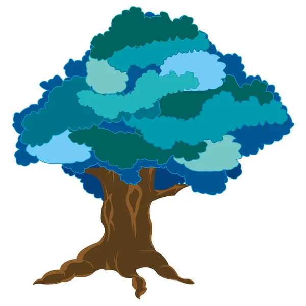 Árbol grande en invierno — Vector de stock