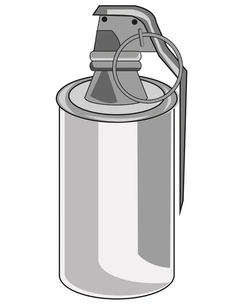 Grenade avec gaz sur fond blanc est isolé — Image vectorielle