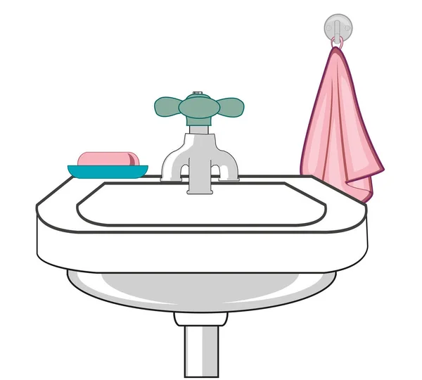 Washstand and accesories for hygiene towel and soap — ストックベクタ