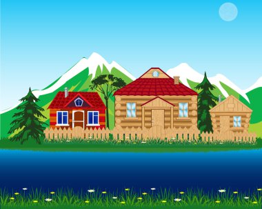 Köy bahçesinde yanında