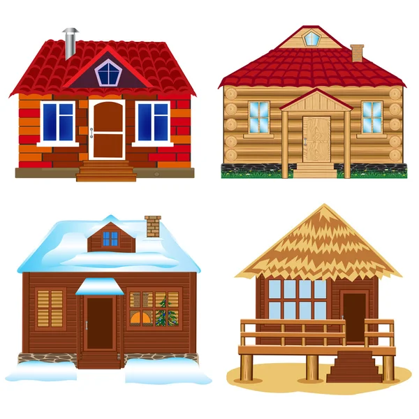 Four buildings — Stock Vector