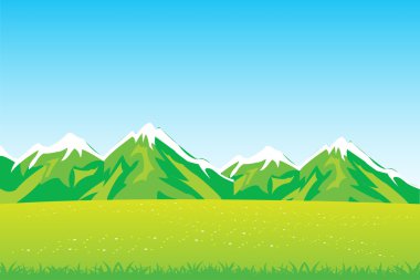 Yıl alanı ve dağlar