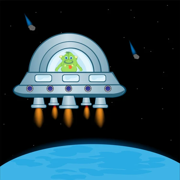 Nave Extraterrestre — Vector de stock