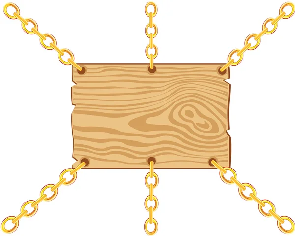 Board on chain from gild — Stock Vector