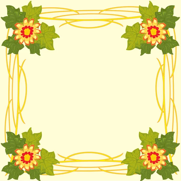 Decoratief frame met bloem — Stockvector