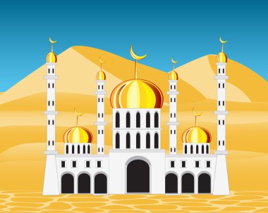 Mosque in desert clipart