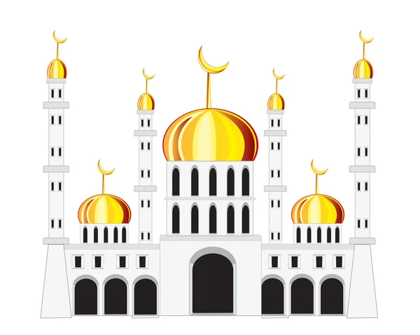 Moschee auf weißem Hintergrund — Stockvektor