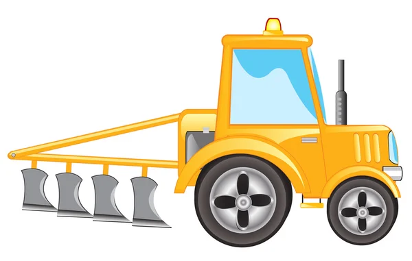 Tractor con arado — Vector de stock