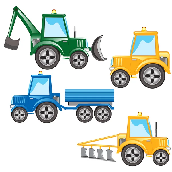 Mycket traktorer — Stock vektor