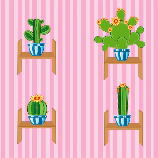 Cactussen op regiment — Stockvector