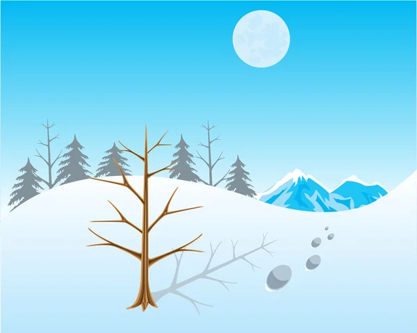 Vinter i trä — Stock vektor